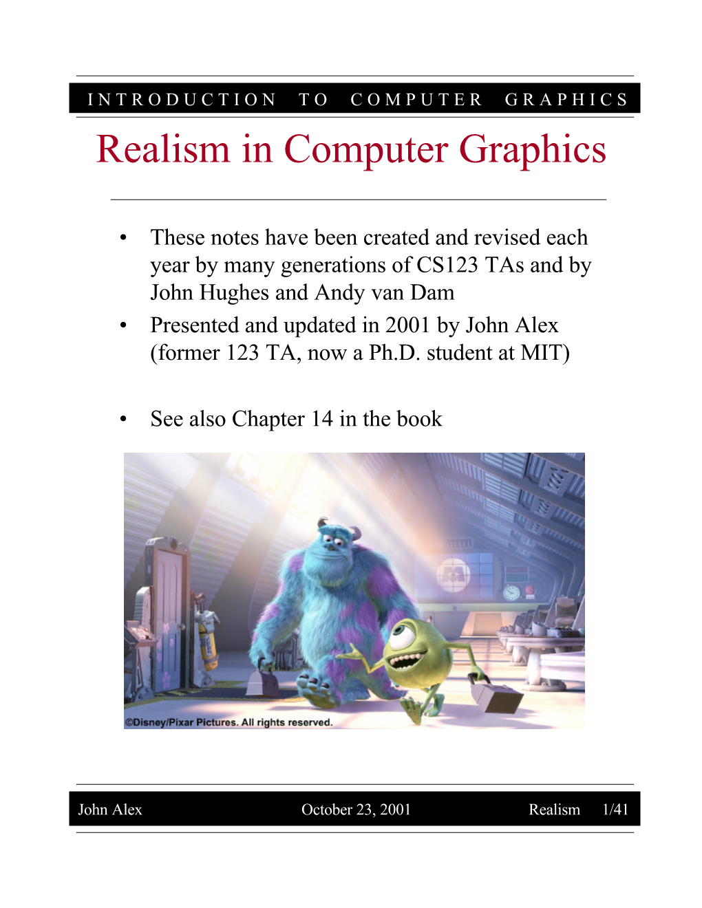 Realism in Computer Graphics
