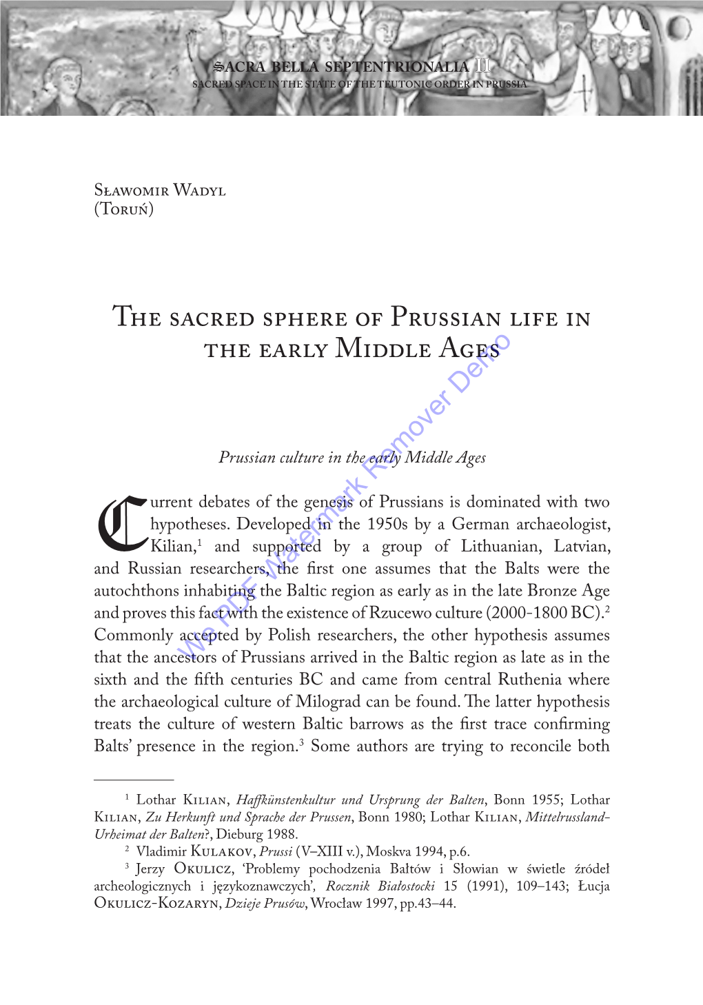 The Sacred Sphere of Prussian Life in the Early Middle Ages.Pdf