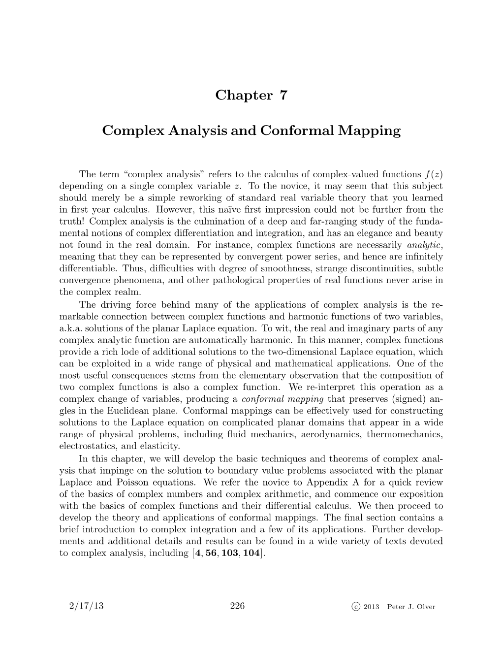 Complex Analysis and Conformal Mapping