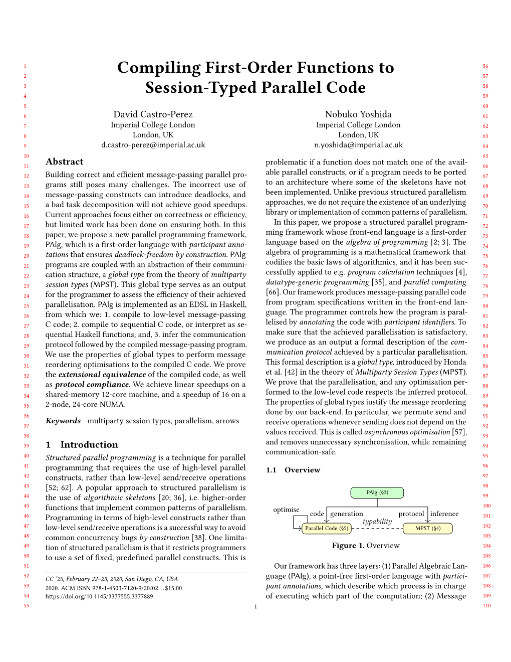 Compiling First-Order Functions Tosession-Typed Parallel Code