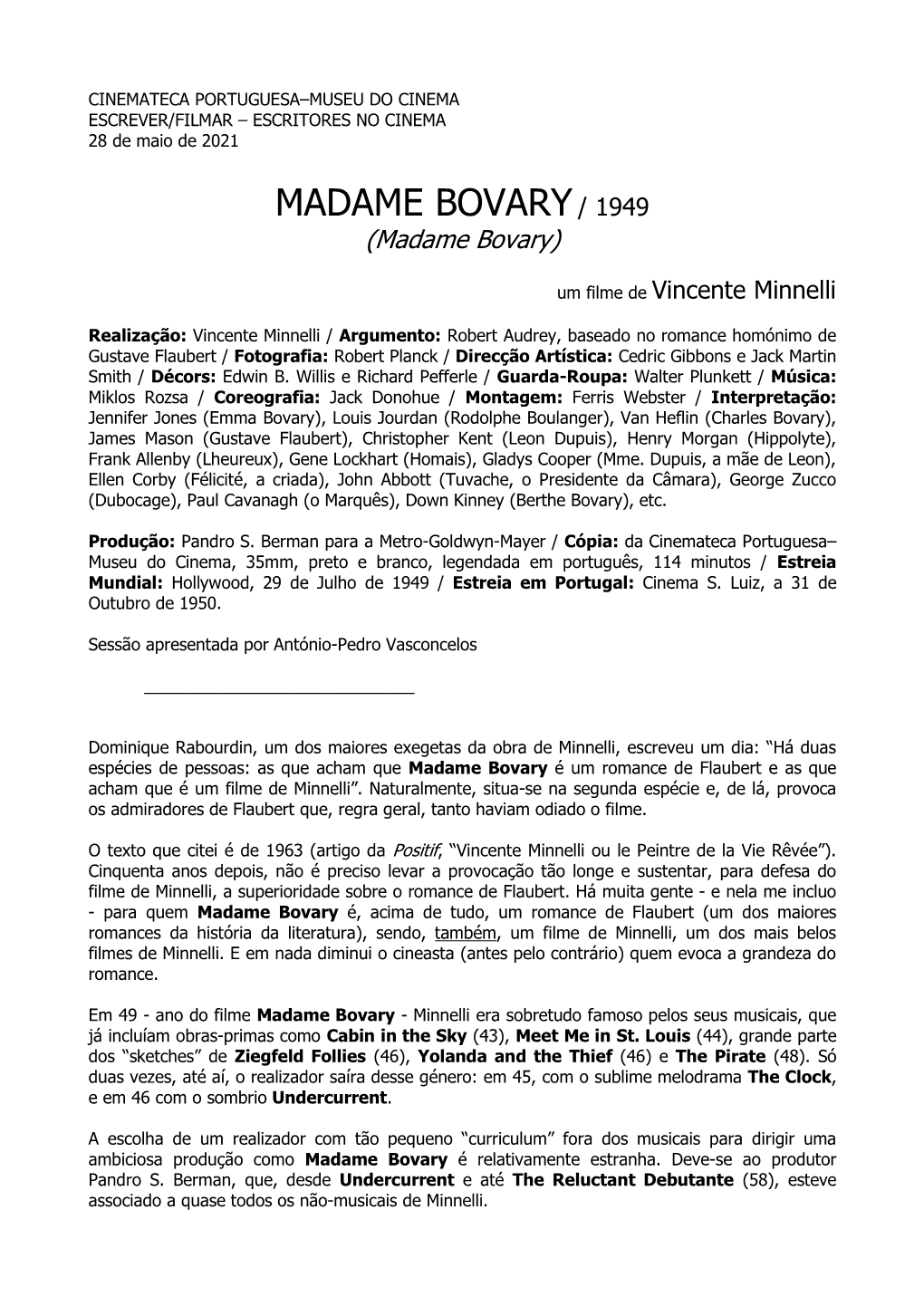 MADAME BOVARY / 1949 (Madame Bovary)