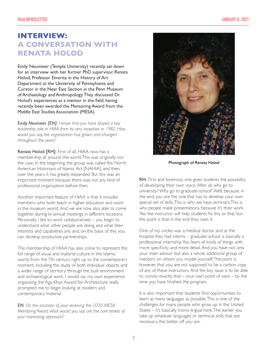 Interview: a Conversation with Renata Holod