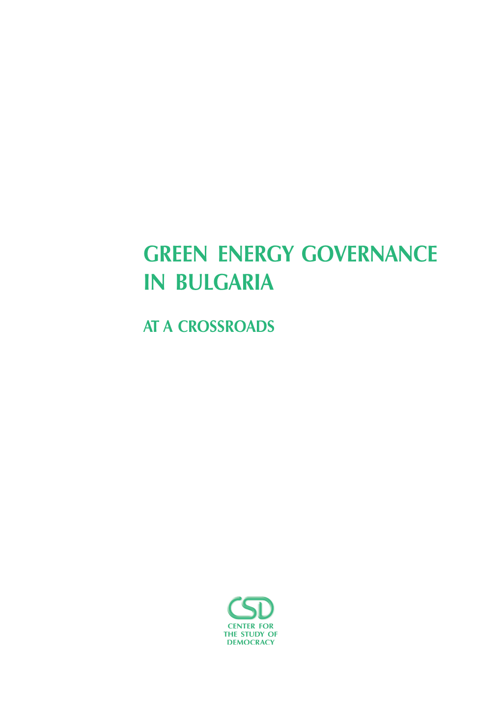 Green Energy Governance in Bulgaria