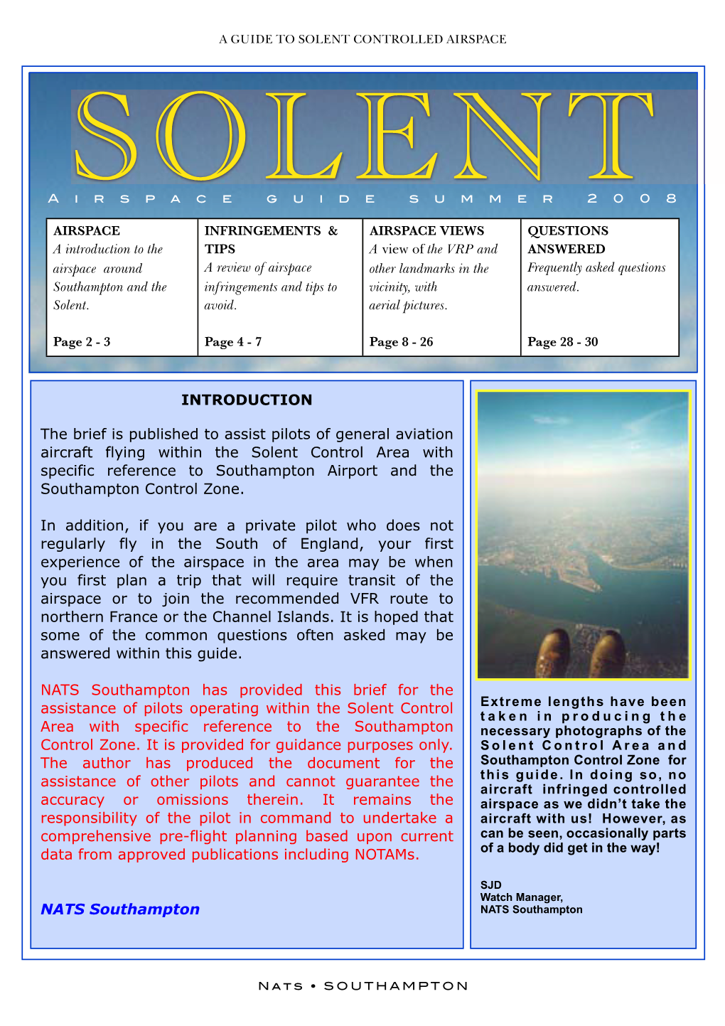 Solent Airspace Guide NATS Southampton Tel Admin : 023 8062 7189 1