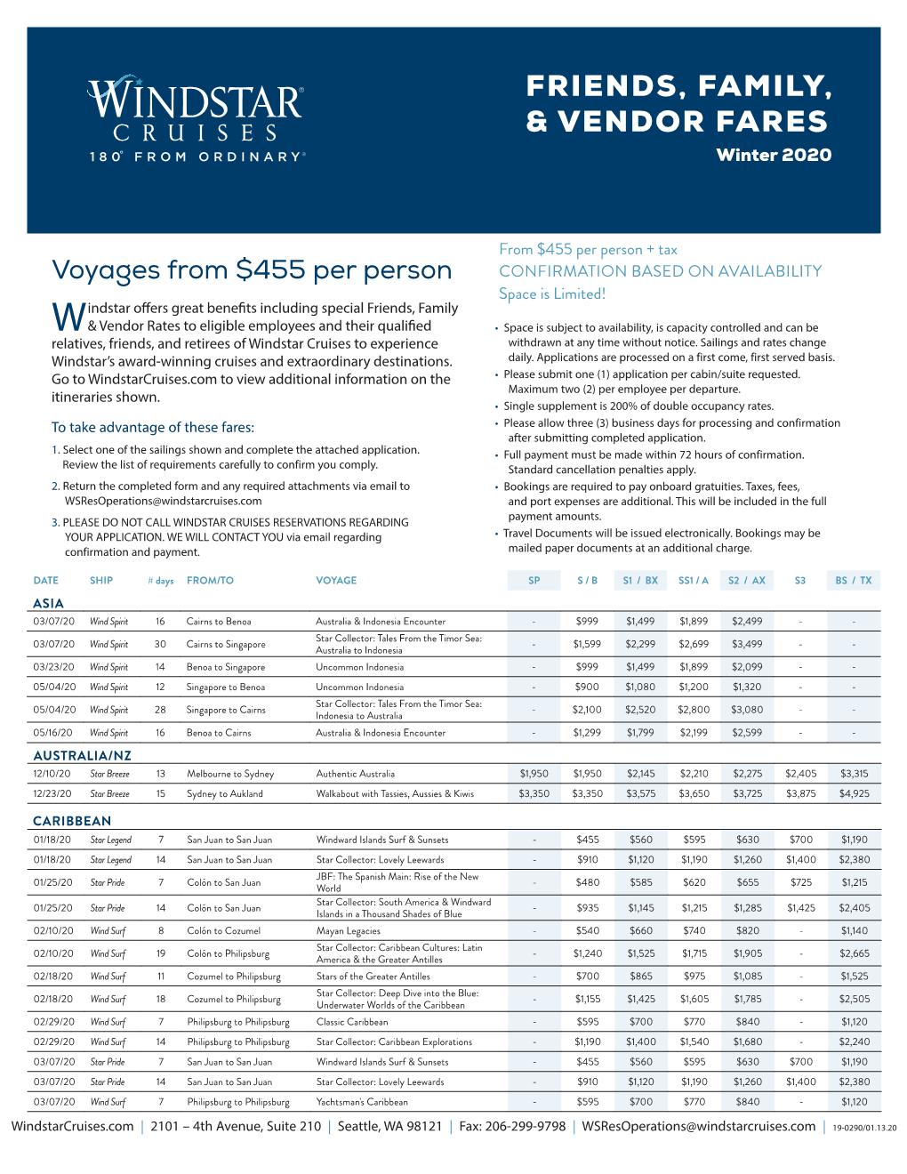 Friends, Family, & Vendor Fares