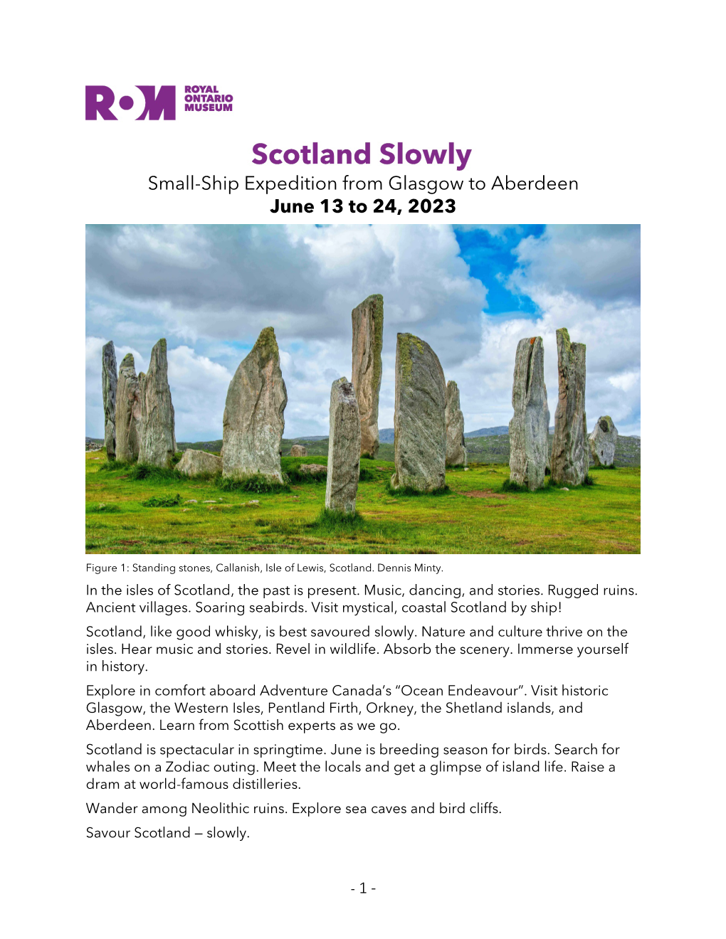 Romtravel Scotland Slowly Brochure