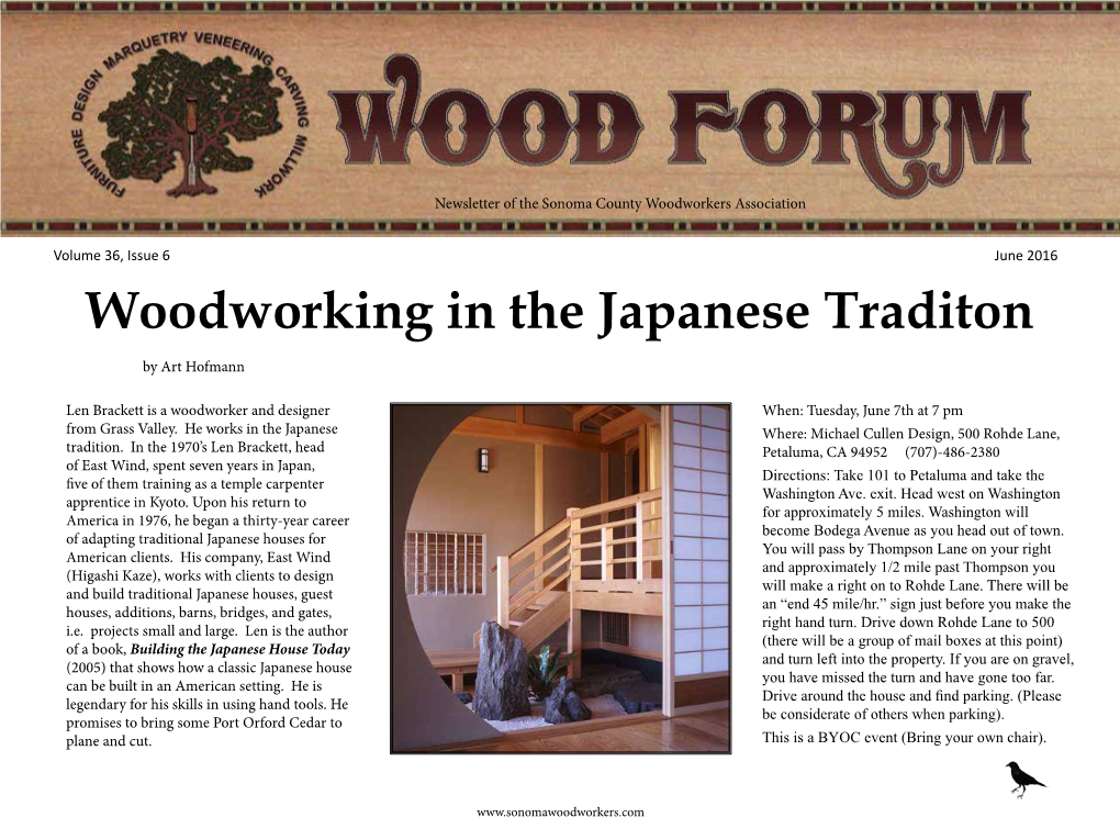 Woodworking in the Japanese Traditon