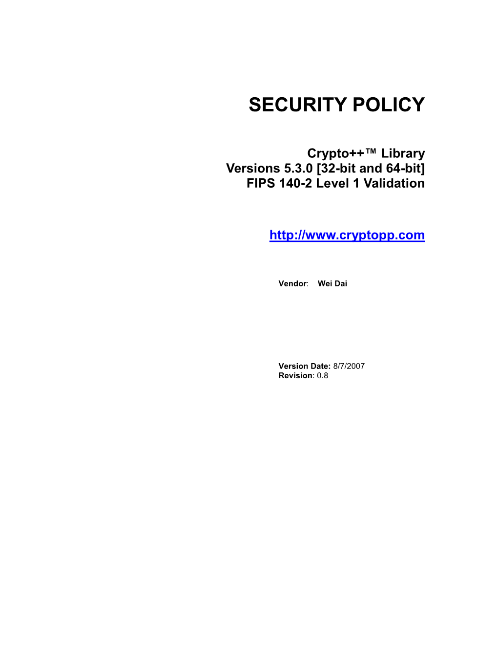 Security Policy