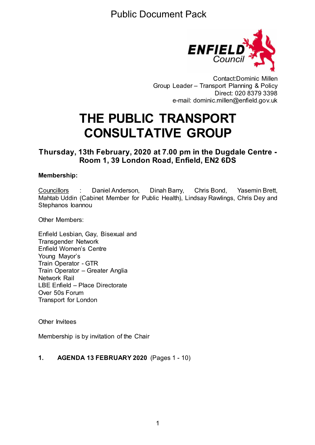 (Public Pack)Agenda Document for Public Transport Consultative
