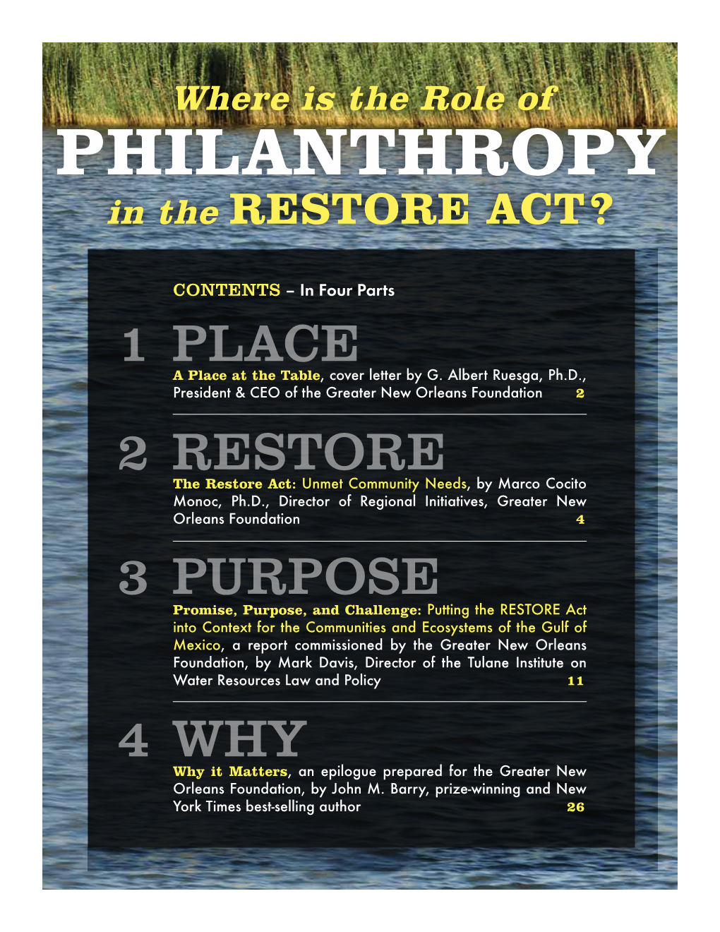Where Is the Role of Philanthropy in the RESTORE Act?