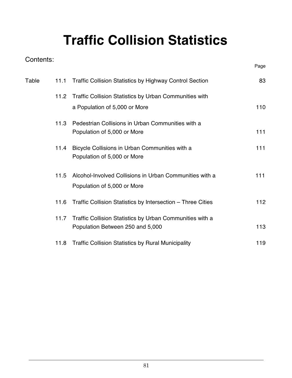 Traffic Collision Statistics