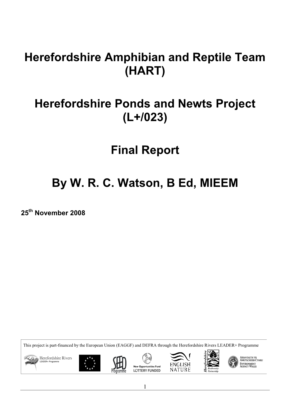 Ponds and Newts Project Final Report