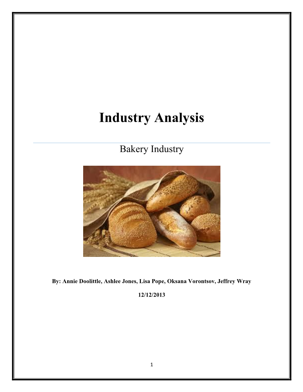 Bakery Industry Analysis
