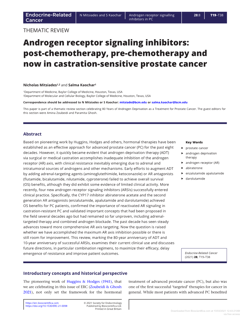 Androgen Receptor Signaling Inhibitors: Post-Chemotherapy, Pre-Chemotherapy and Now in Castration-Sensitive Prostate Cancer