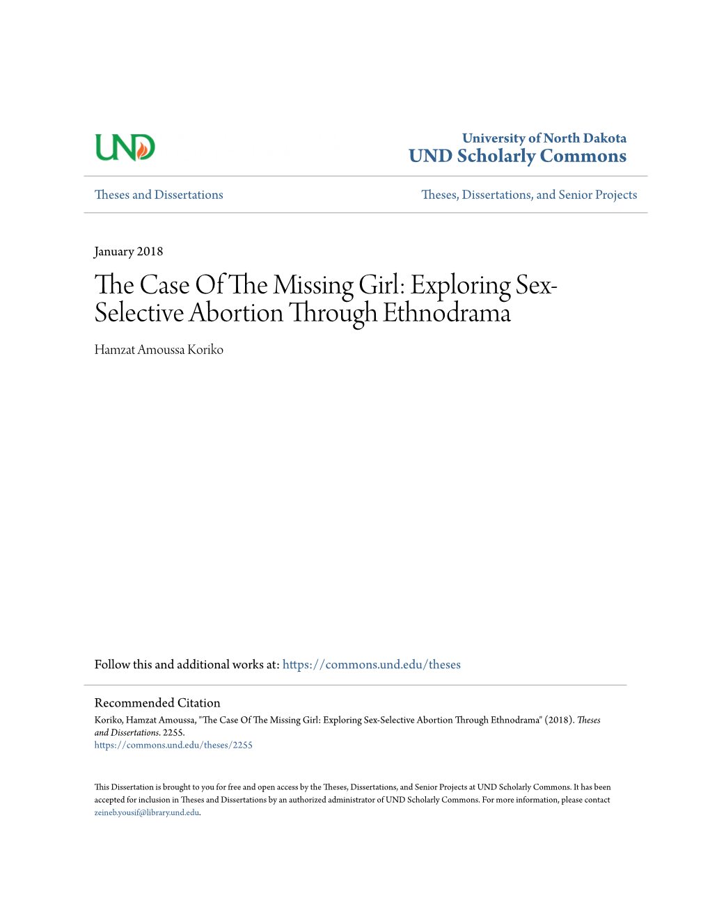 The Case of the Missing Girl: Exploring Sex-Selective Abortion Through Ethnodrama