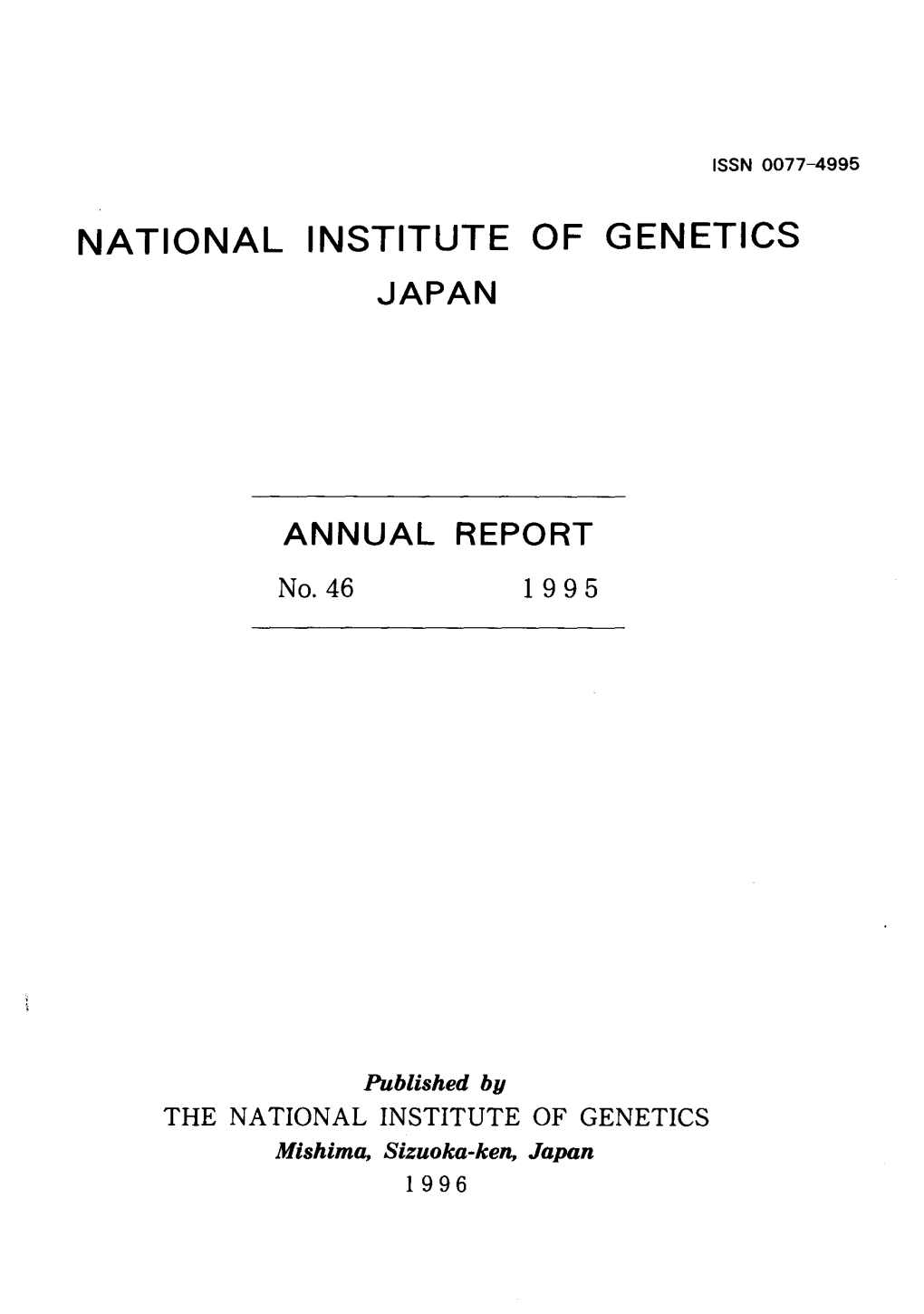 National Institute of Genetics Japan