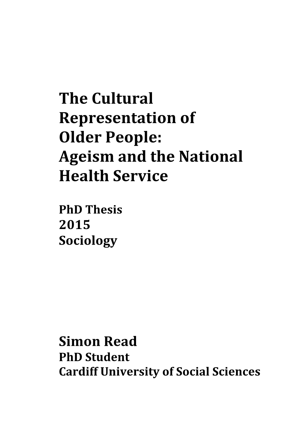 Simon Read Phd Student Cardiff University of Social Sciences