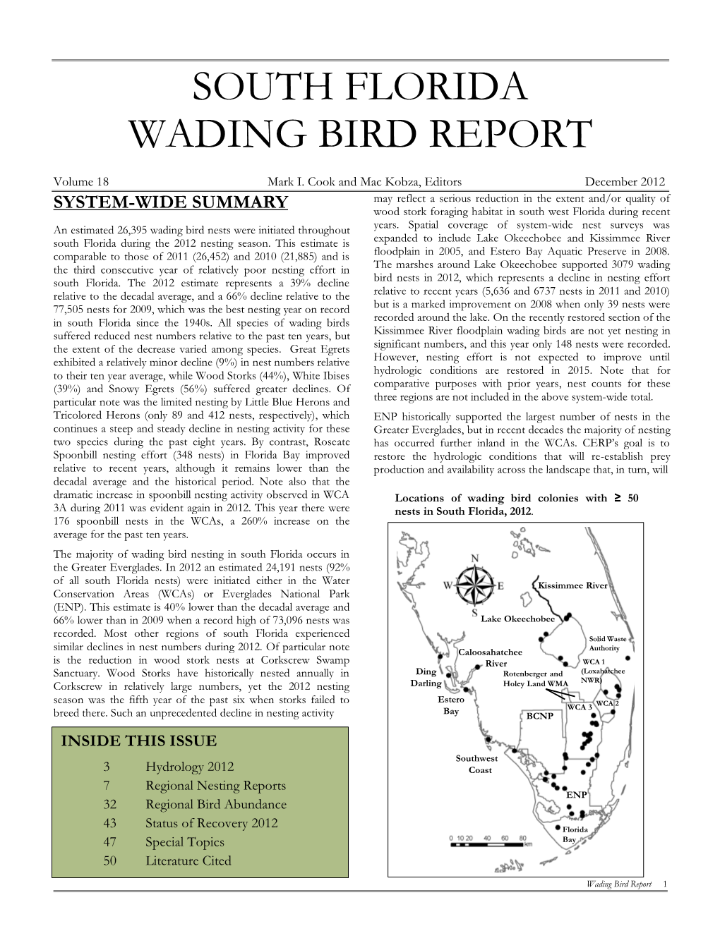 South Florida Wading Bird Report 2012