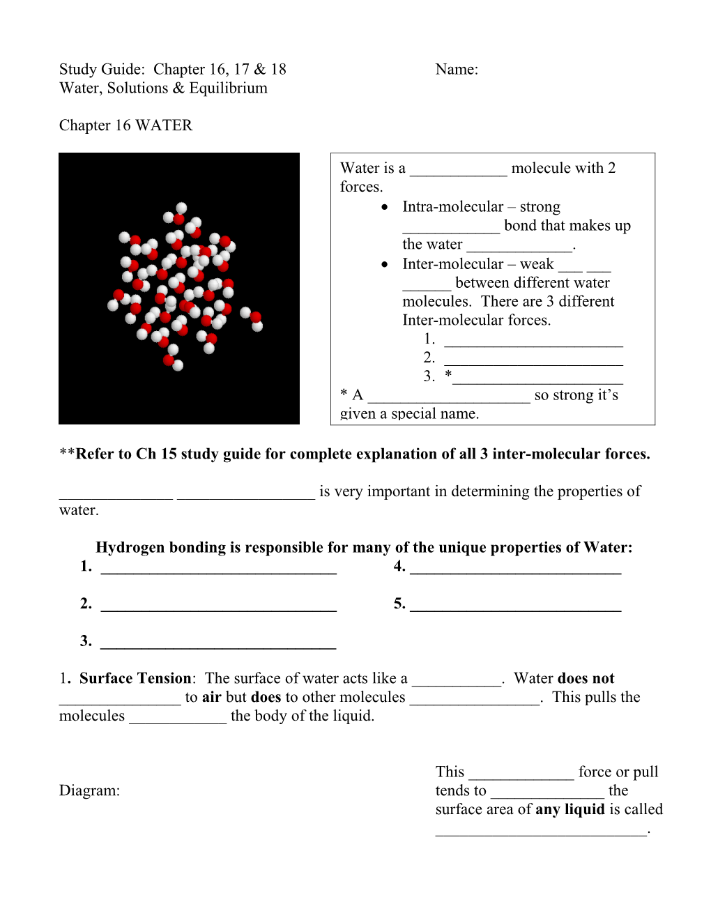 Study Guide: Chapter 16, 17 & 18