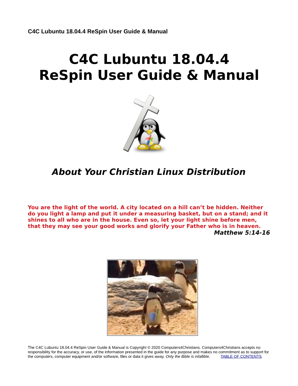 C4C Lubuntu 18.04.4 Respin User Guide & Manual