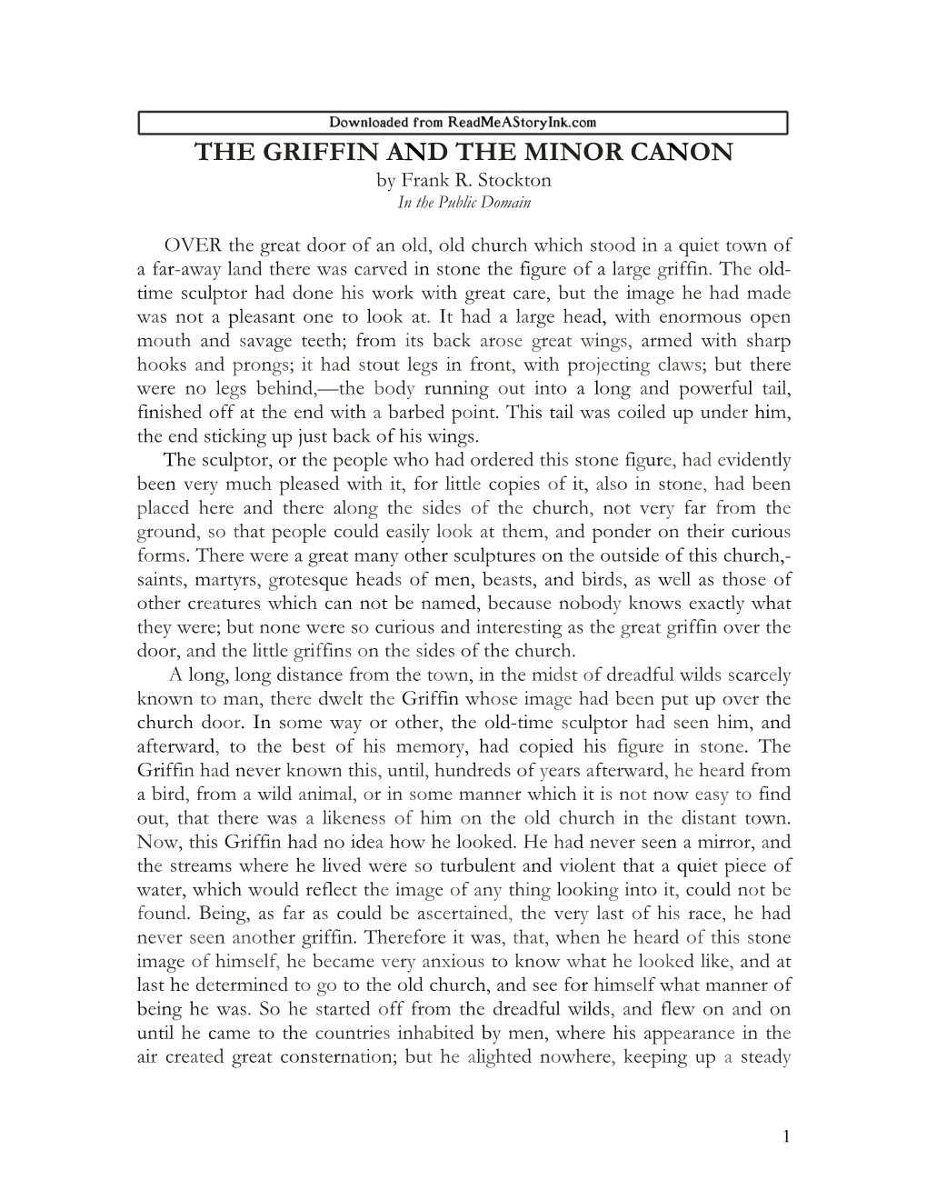 THE GRIFFIN and the MINOR CANON by Frank R