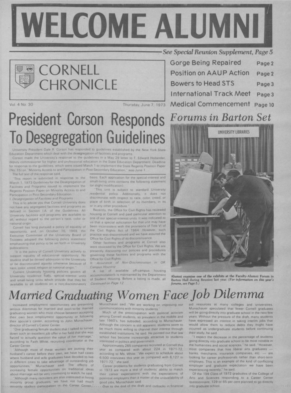 President Corson Responds to Desegregation Guidelines