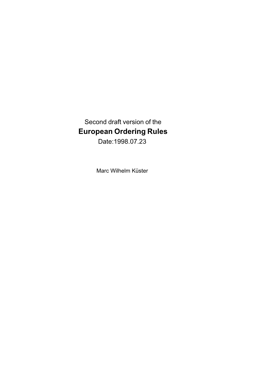 European Ordering Rules Date:1998.07.23