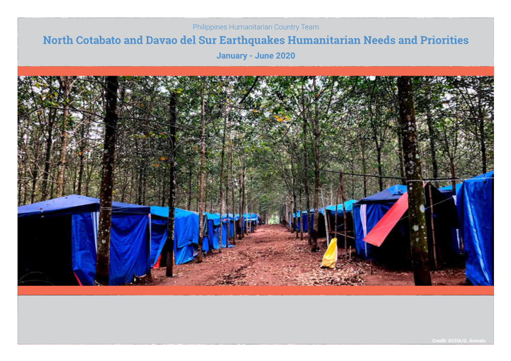 North Cotabato and Davao Del Sur Earthquakes Humanitarian Needs and Priorities January - June 2020