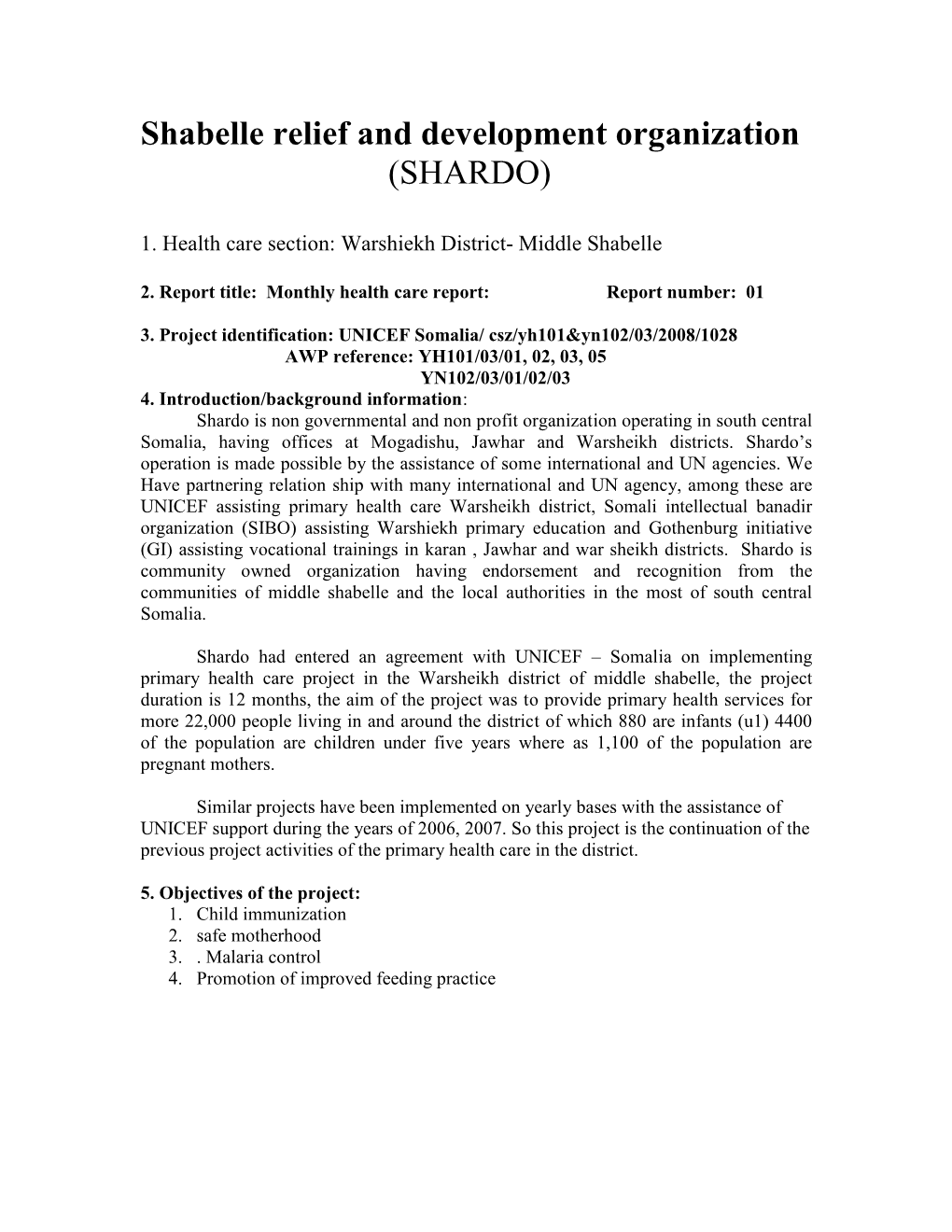 Shabelle Relief and Development Organization (SHARDO)