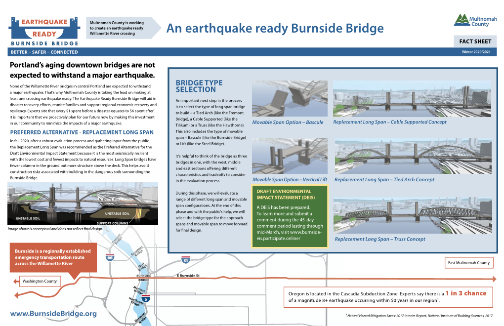 An Earthquake Ready Burnside Bridge FACT SHEET