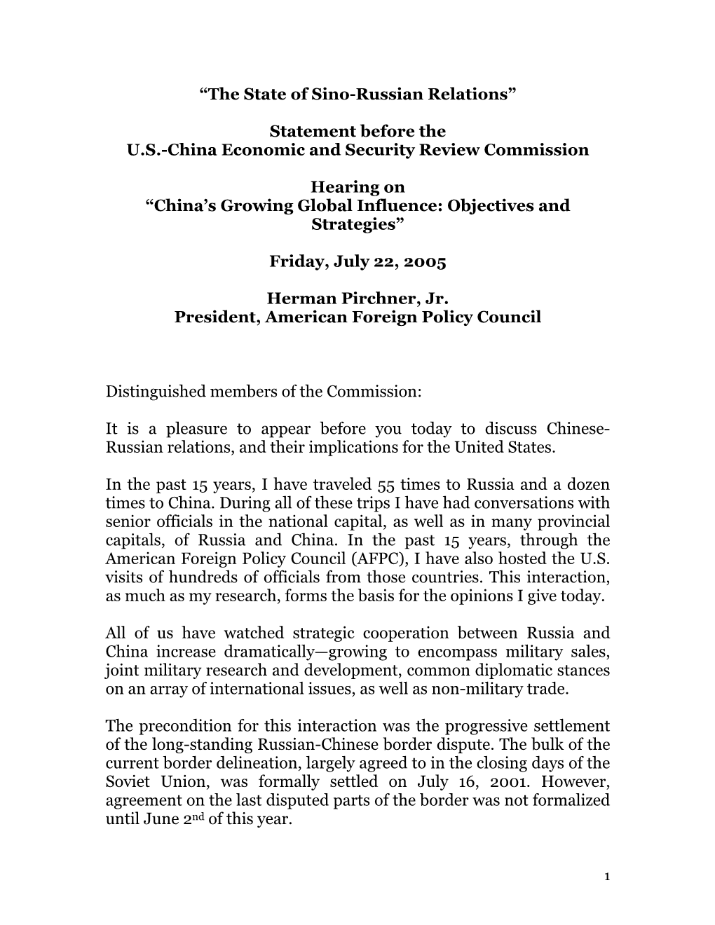 “China's Growing Global Influence: Objectives and Strategies”