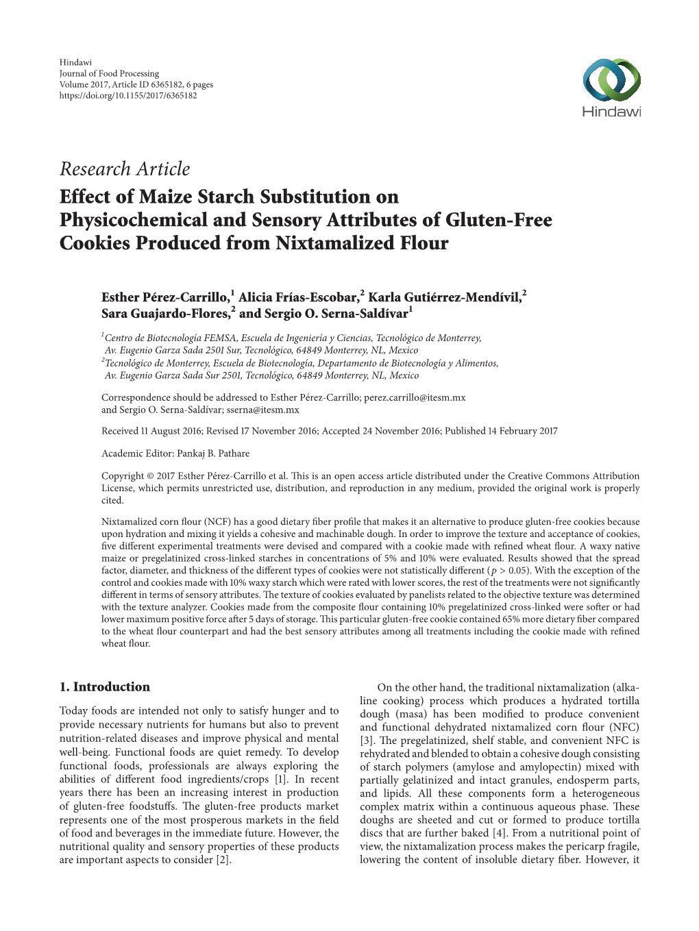 Effect of Maize Starch Substitution on Physicochemical and Sensory Attributes of Gluten-Free Cookies Produced from Nixtamalized Flour