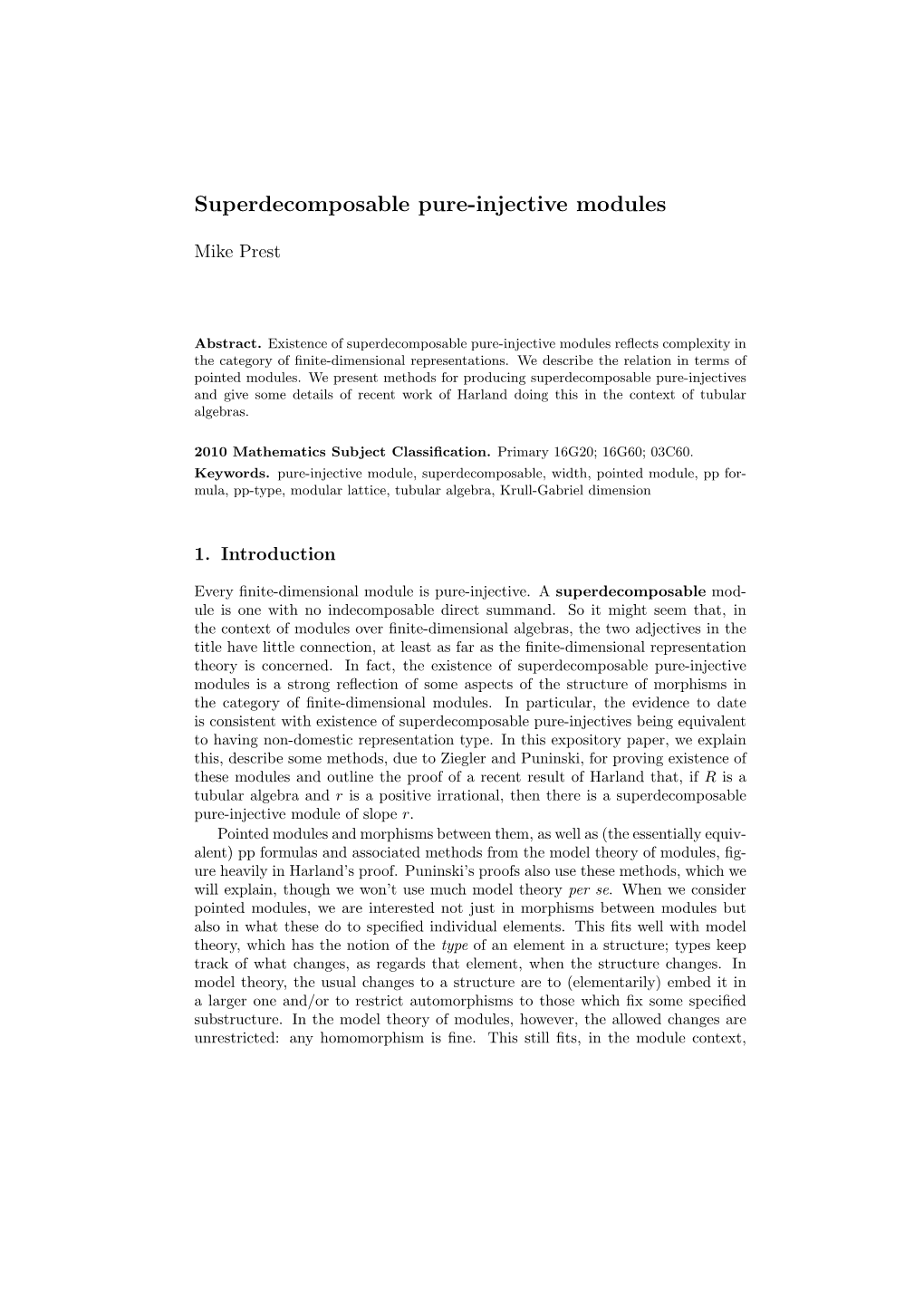 Superdecomposable Pure-Injective Modules