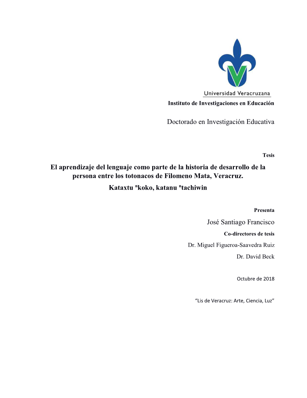 Doctorado En Investigación Educativa El Aprendizaje Del Lenguaje Como