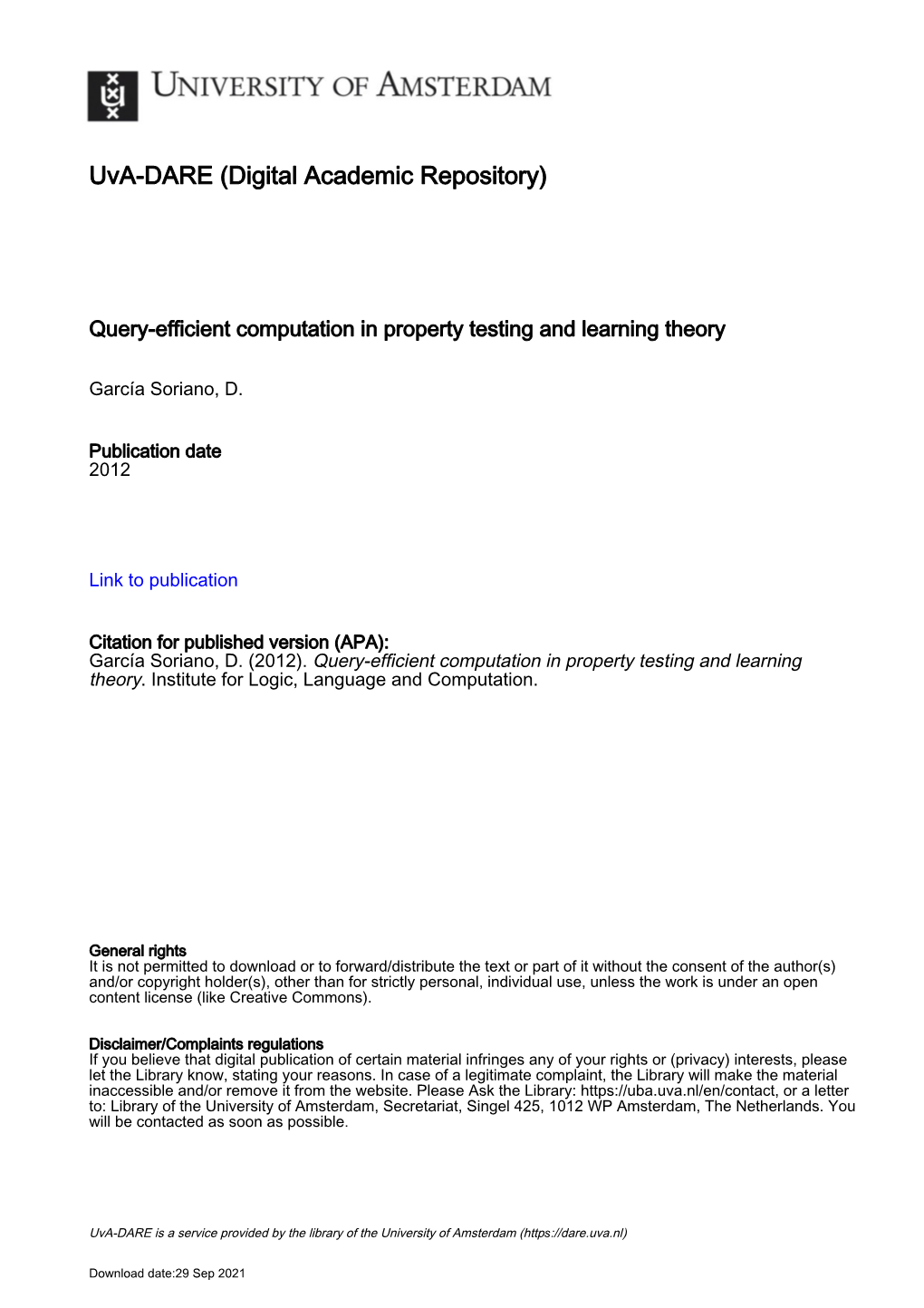 Query-Efficient Computation in Property Testing and Learning Theory