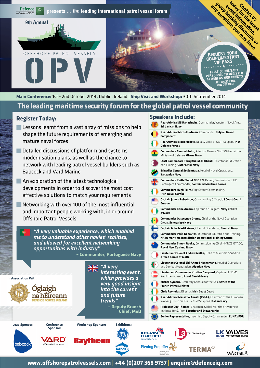 The Leading Maritime Security Forum for the Global Patrol Vessel Community