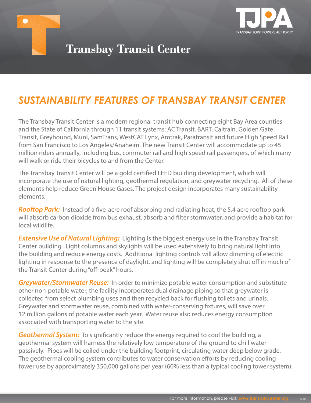 Sustainability Features of Transbay Transit Center