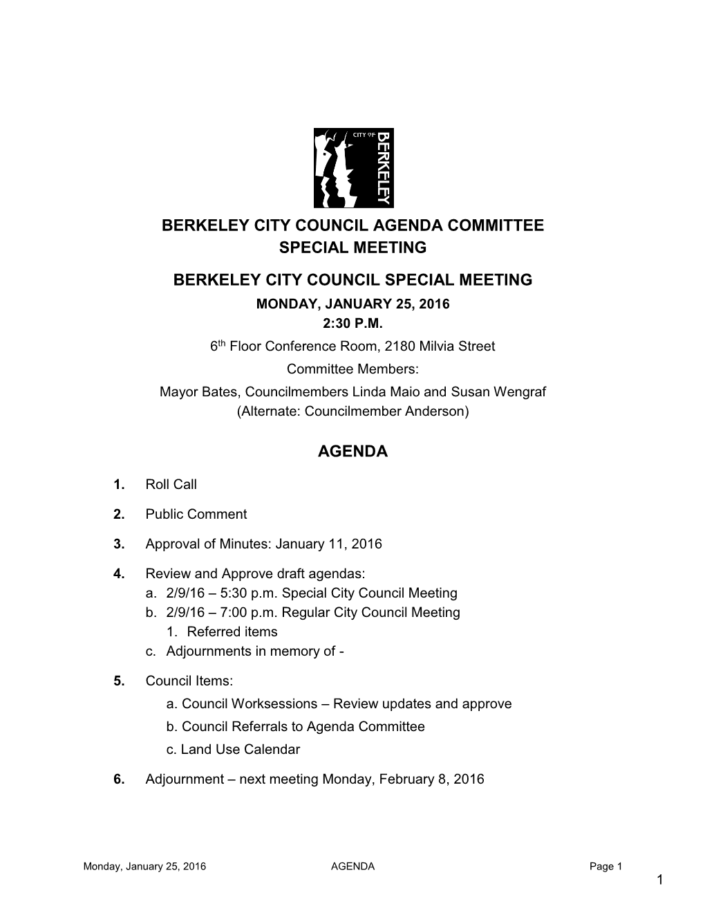 Agenda Committee 03/05/12