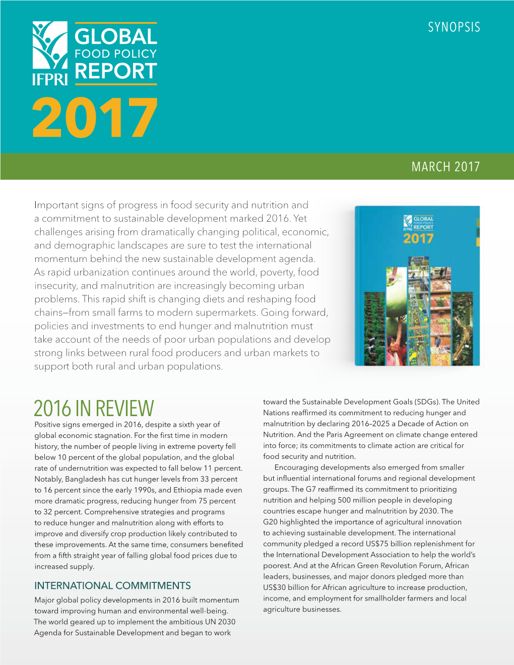 Synopsis: 2017 Global Food Policy Report