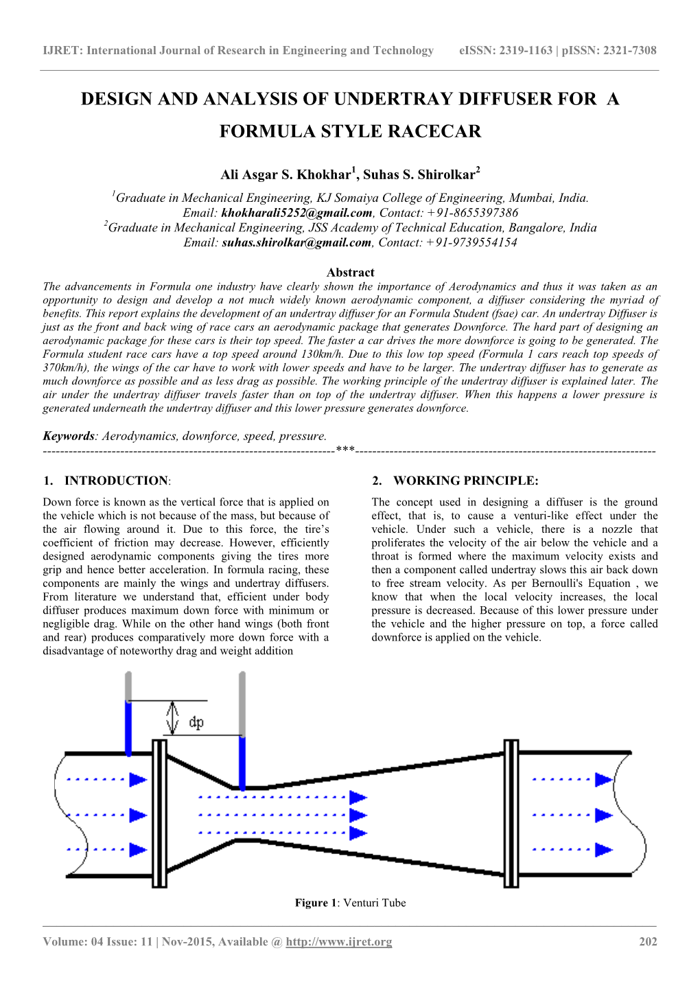 Design and Analysis of Undertray Diffuser for a Formula Style Racecar