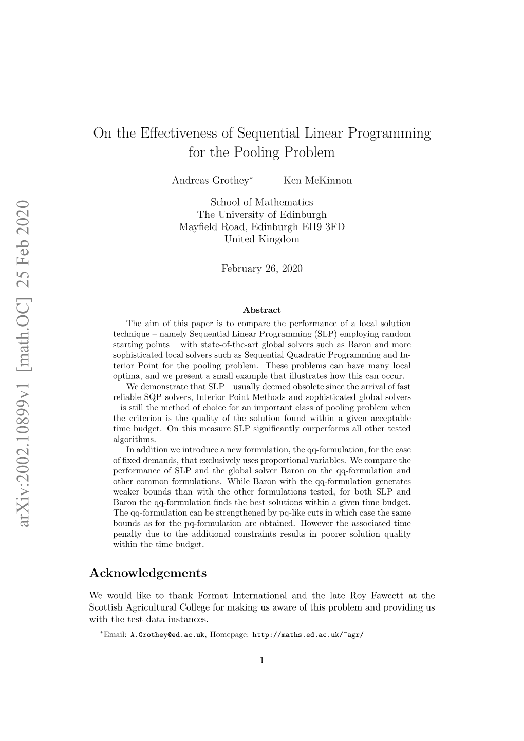 On the Effectiveness of Sequential Linear Programming for the Pooling