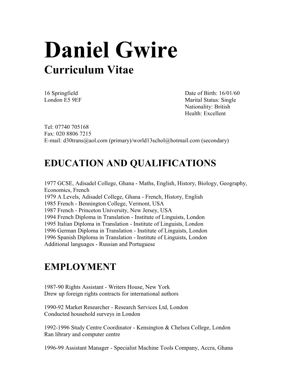 Curriculum Vitae s356