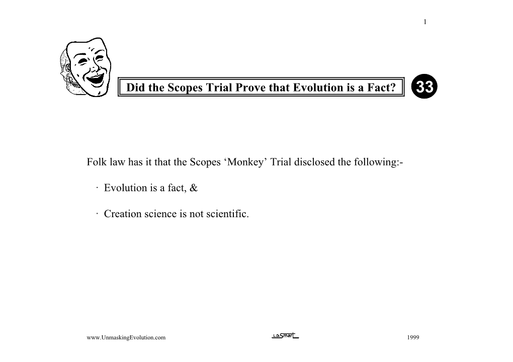 Scopes Trial Prove That Evolution Is a Fact? 33