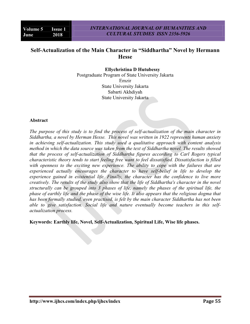 Self-Actualization of the Main Character in “Siddhartha” Novel by Hermann Hesse