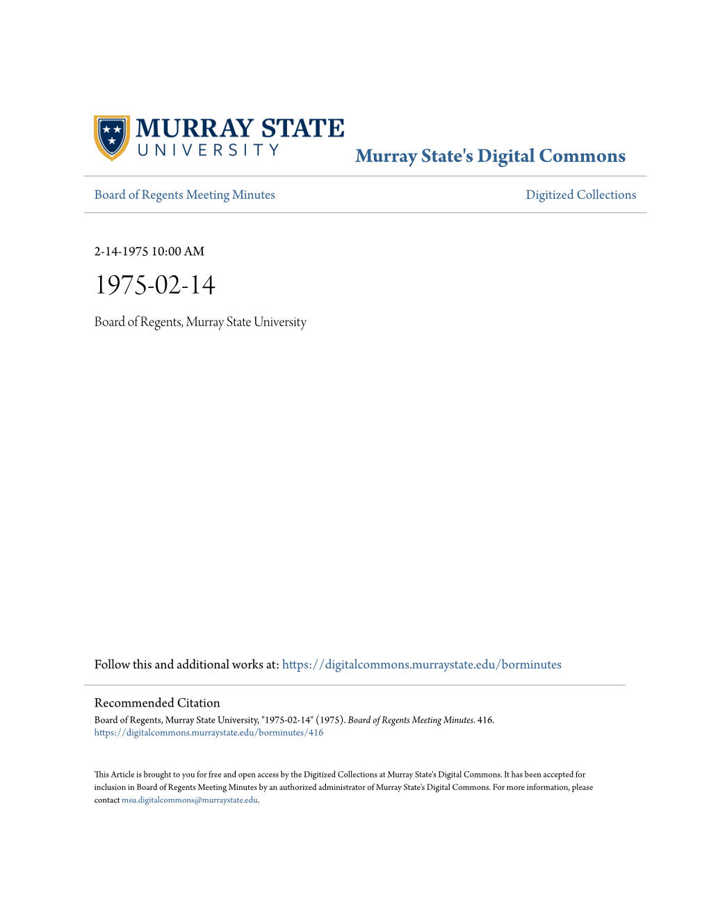 Murray State's Digital Commons
