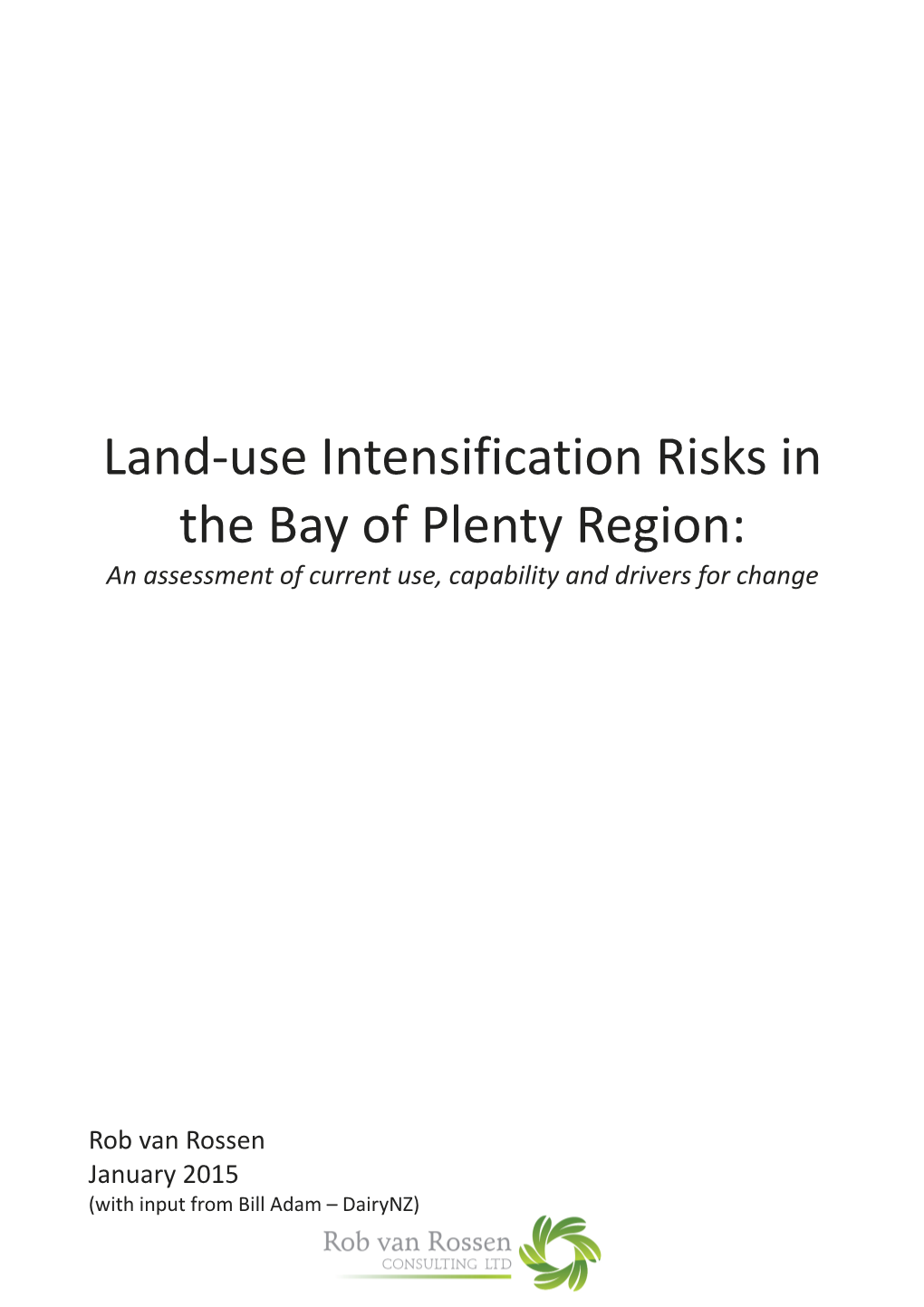 BOPRC Land Use Intensification Report