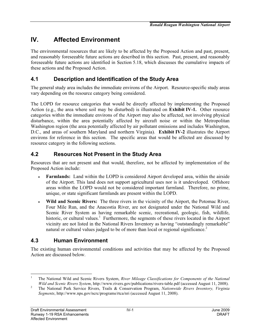 IV. Affected Environment