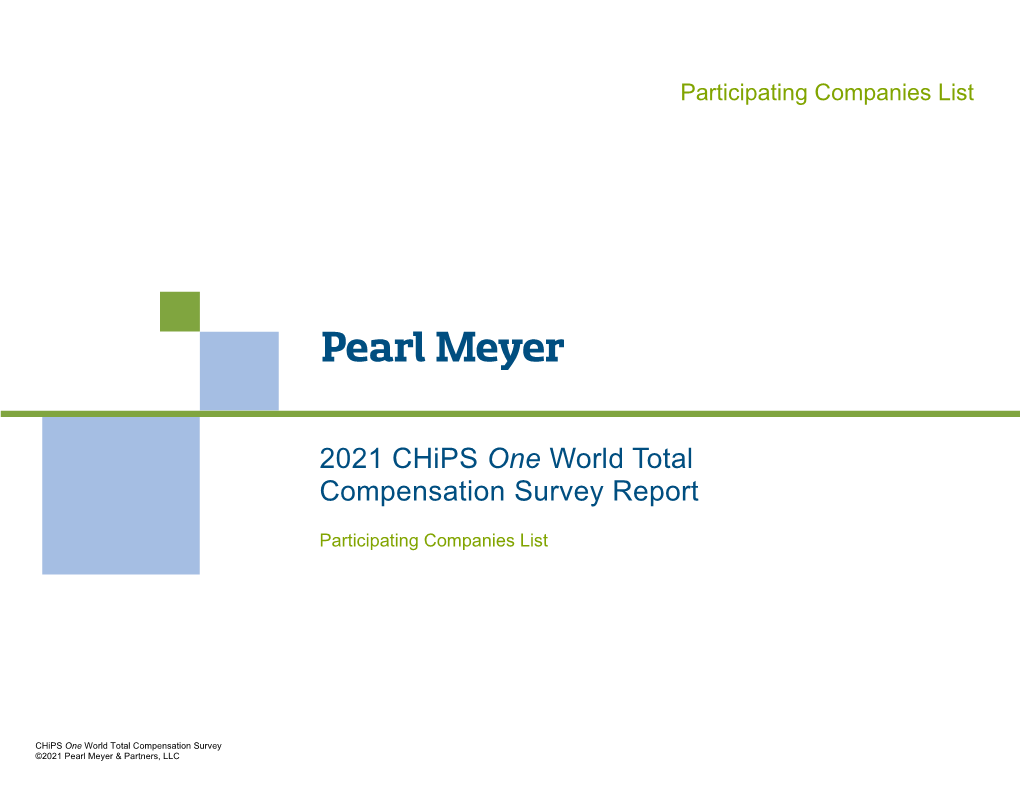 2021 Chips One World Total Compensation Survey Report