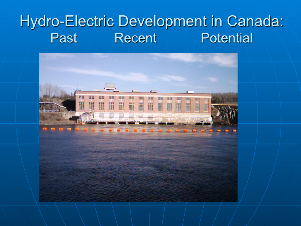 Hydro-Electric Development in Canada