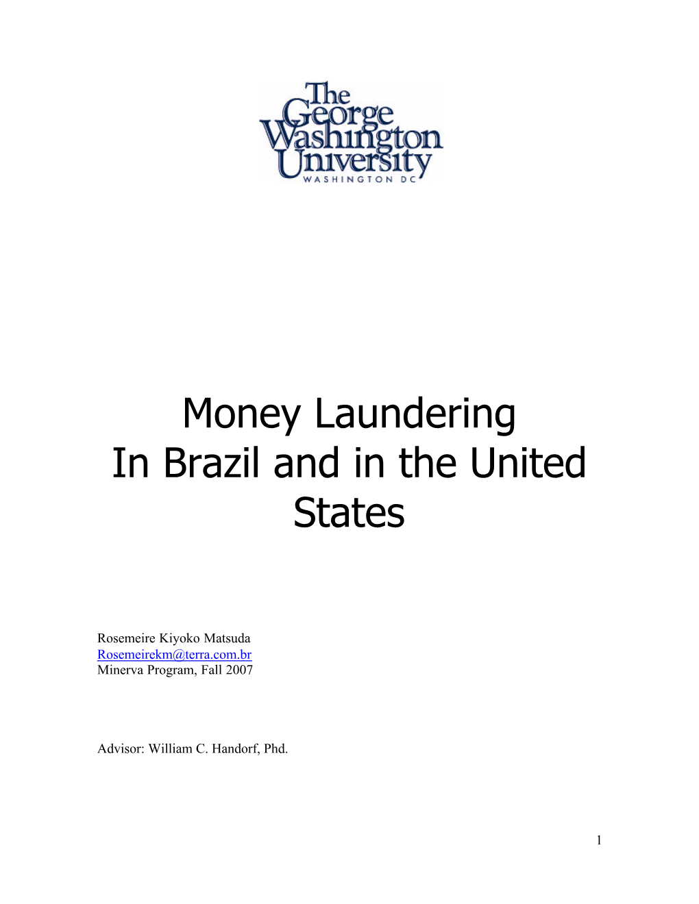 Money Laundering in Brazil and in the United States